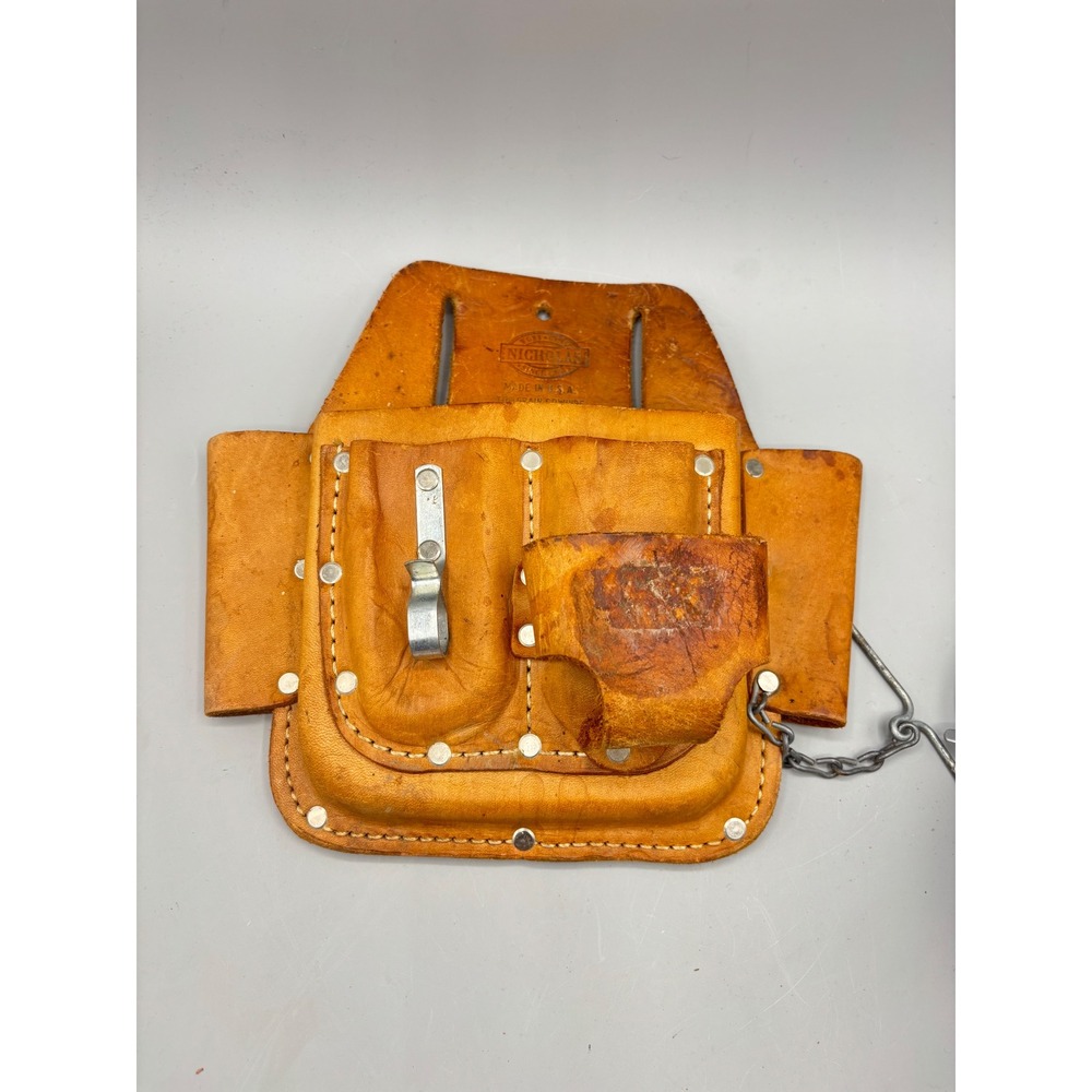 Vintage Nicholas Work Gear No 438 Top Grain Cowhide Leather Tool Pouch USA Made